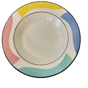 Pier 1 Italy Hand Painted Porcelain 9 Inch Bowls‎ Round Multicolored Lot of 3